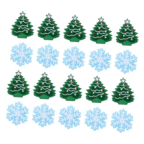 Sewroro 20 Stück Weihnachts Patches Polyester Niedliche Applikationen für Diy Projekte für Kleidung zum Aufnähen oder Bügeln Bunten Designs von Sewroro