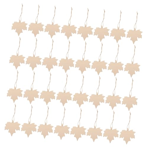 Sewroro 200 Stück Ahornblatt Holzanhänger aus Naturbelassenem Holz Herbstliche DIY Dekorationen Handbemalbare Holzblätter für Bastelprojekte und Erntedankfest von Sewroro