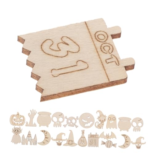 Sewroro 200 Stück Bastel Dekorformen Zum Bemalen Von Scheiben Ausgeschnittenes Holz Oder Anhänger Totenkopf Mitte Hängendes Bastel Set Für Den Herbst – Kürbis DIY Anhänger Aus Holz Für von Sewroro