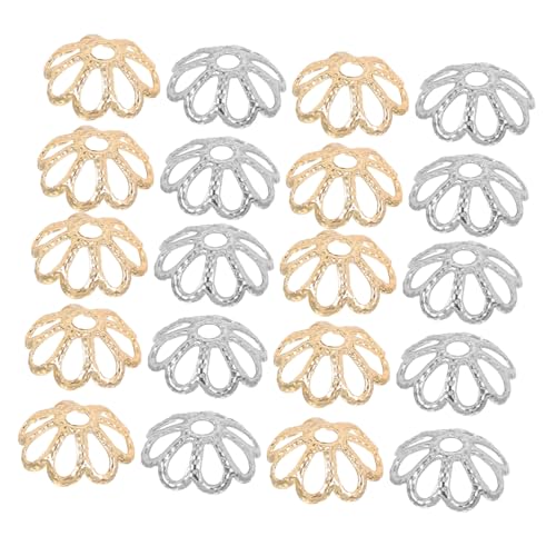 Sewroro 200 Stück Blüten Perlenkappen Metall Spacer Caps für Schmuckherstellung DIY Armbänder Halsketten Stabile Halterung Langlebige Schmuckzubehör von Sewroro