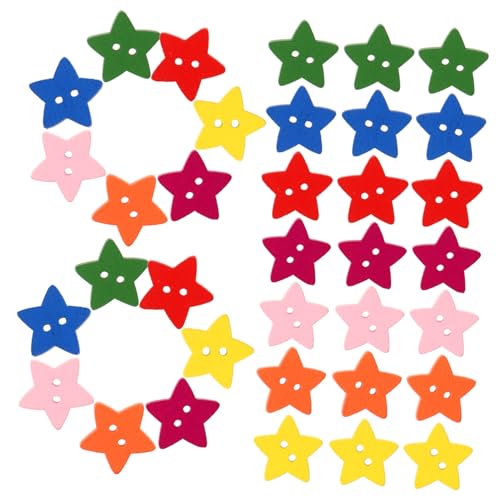Sewroro 200 Stück Bunte Fünfzackige Holzknöpfe mit Zwei Löchern Sternförmige DIY Nähknöpfe für Scrapbooking und Langlebig zum Verzieren von Kleidung und Bastelprojekten Sewroro 200 Stück Bunte Fünfzackige Holzknöpfe mit Zwei Löchern Sternförmige DIY Nähknöpfe für Scrapbooking und Langlebig zum Verzieren von Kleidung und Bastelprojekten von Sewroro