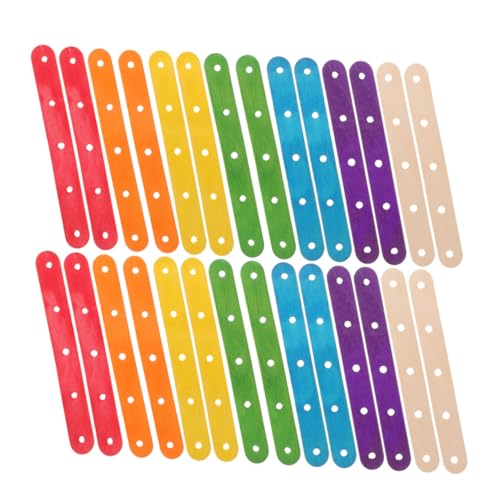 Sewroro 200 Stück Diy Eiscreme Regenbogen Stäbchen mit Löchern für Kreative Kinderbastelprojekte und Familienaktivitäten Einfache Montage und Vielseitige Verwendung von Sewroro