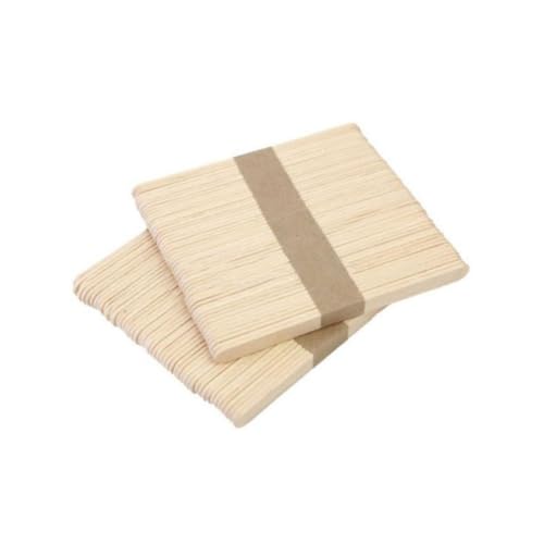 Sewroro 200 Stück Natürliche Holzstäbchen Glatte Eisstäbchen für DIY Bastelprojekte Holzleiste zum Basteln Sichere Holzmundspatel für Schule und Partys von Sewroro