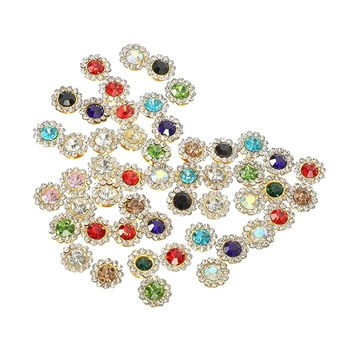 Sewroro 200 Stück Sonnenblumen Design Strasssteine DIY Zubehör für Bekleidung Handgemachte Materialien für Nähprojekte Doppelblüten Wasserdiamant Dekoration von Sewroro