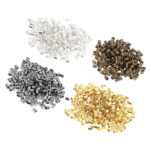 Sewroro 2000 Stück Kupferrohr Crimpperlen für Schmuckherstellung Diy Bastelbedarf für Armbänder und Ohrringe und Antikbronze von Sewroro