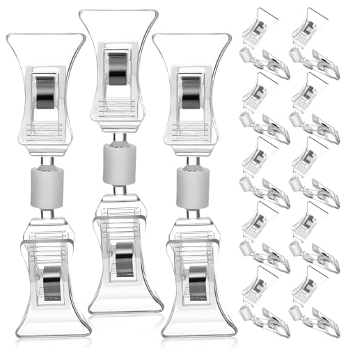 Sewroro 20Stücke Doppelseitige Clips für Preisschilder und Etiketten Transparente Halter für Warenpräsentation für Geschäft Büro und Zuhause von Sewroro