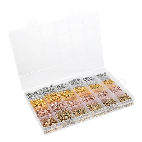 Sewroro 2160 Stück DIY Spacer Perlen Set für Schmuckherstellung Runde Bastelperlen für Armbänder und für Kreative Schmuckprojekte und Bastelarbeiten von Sewroro