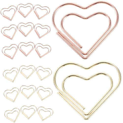 Sewroro 24 Stück Herzförmige Büroklammern Teiliges Gold und Roségold Praktische und Dekorative Büroklammern für Dokumente Karten und Notizen für Büro und Schule Sewroro 24 Stück Herzförmige Büroklammern Teiliges Gold und Roségold Praktische und Dekorative Büroklammern für Dokumente Karten und Notizen für Büro und Schule von Sewroro