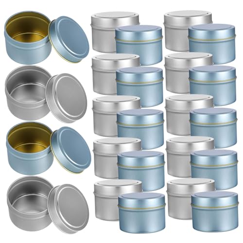 Sewroro 24 Stück Leere Kerzendosen Metall DIY Kerzenbehälter mit Deckel für Aromakerzen und Kreative Aufbewahrungslösungen von Sewroro