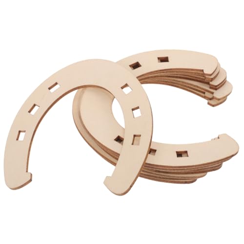 Sewroro 24 Stück Teiliges Holzset Glückshufeisen mit Natürliche Holzscheiben zum Bemalen und Basteln DIY Holzstücke für Kreative Dekorationen bei Hochzeiten Partys und Heimdekoration von Sewroro