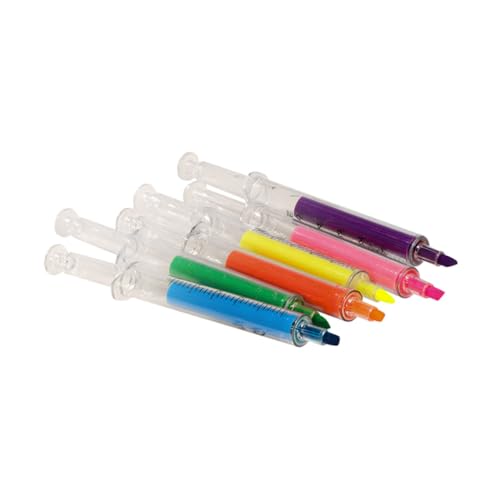 Sewroro 24 Stück Teiliges Kreative Textmarker Bunte Fasermaler für Krankenschwestern und Schule Plastikfreie Praktische Marker mit Einzigartigem Design als für Schulstart von Sewroro