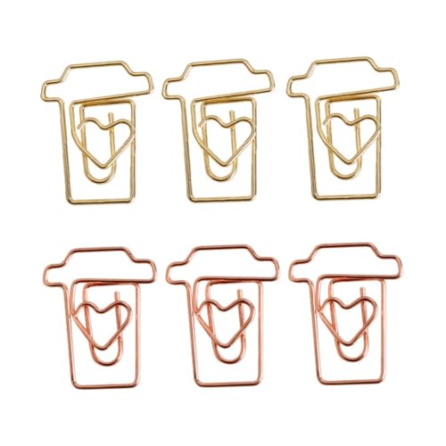 Sewroro 24 Stück Teiliges Metall Büroklammer in Kaffee Tassen Form Kreative Notizhalter in Gold und Roségold Stabile Papierclips für Büroorganisation und Dokumentenmanagement Sewroro 24 Stück Teiliges Metall Büroklammer in Kaffee Tassen Form Kreative Notizhalter in Gold und Roségold Stabile Papierclips für Büroorganisation und Dokumentenmanagement von Sewroro