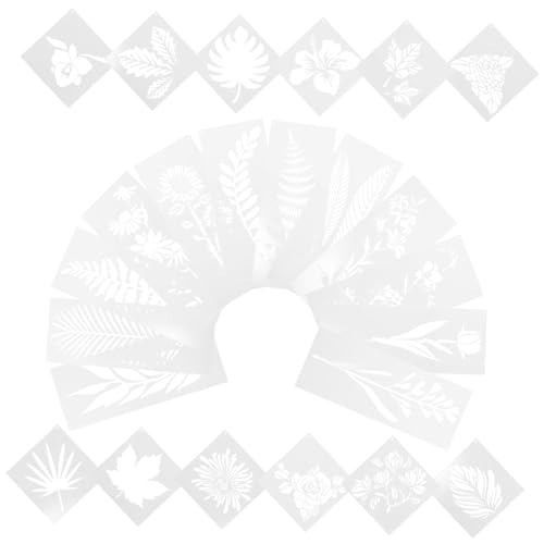 Sewroro 24 Stück Teiliges Pet Schablonen für Malerei Kreative DIY Malvorlagen mit Vielfältigen Pflanzen und Blumenmotiven Wiederverwendbare Robuste Vorlagen für Wände Holz und Sewroro 24 Stück Teiliges Pet Schablonen für Malerei Kreative DIY Malvorlagen mit Vielfältigen Pflanzen und Blumenmotiven Wiederverwendbare Robuste Vorlagen für Wände Holz und von Sewroro