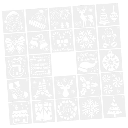 Sewroro 24 Stück Teiliges Weihnachts Schablonen für Wiederverwendbare Malvorlagen Hochwertigem für Kreative Diy Projekte und Festliche Dekorationen von Sewroro
