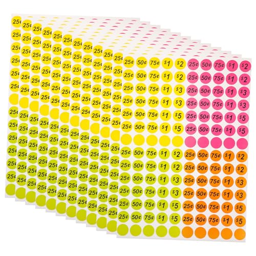 Sewroro 25 Blatt Bunte Preisetiketten Aufkleber Runde Verkaufsetiketten mit Zuverlässigem Kleber Leicht Ablösbar für Supermarkt Einzelhandel Hofverkauf und Ladengeschäft Effiziente Sewroro 25 Blatt Bunte Preisetiketten Aufkleber Runde Verkaufsetiketten mit Zuverlässigem Kleber Leicht Ablösbar für Supermarkt Einzelhandel Hofverkauf und Ladengeschäft Effiziente von Sewroro