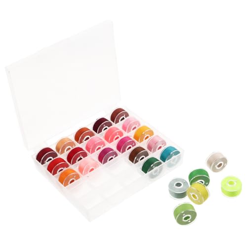 Sewroro 25 Stück Teiliges Nähmaschinenspulen mit Bobbin Vorgewickelte Bunte Nähgarne Transparente Aufbewahrungsbox Kompatibel mit Meisten Haushaltsnähmaschinen Praktisches Zubehör für Sewroro 25 Stück Teiliges Nähmaschinenspulen mit Bobbin Vorgewickelte Bunte Nähgarne Transparente Aufbewahrungsbox Kompatibel mit Meisten Haushaltsnähmaschinen Praktisches Zubehör für von Sewroro