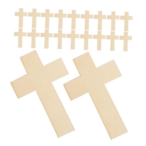 Sewroro 25 Stück Teiliges Unlackierte Holzkreuze zum Basteln Blanke Holzornamente für Diy Dekoration Kreative Holzformen ohne Loch Vielseitig für Wandkunst und Heimdeko von Sewroro