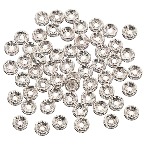 Sewroro 250 Stück Runde Spacer Charms Silberfarbene Schmuckperlen DIY Zwischenperlen für Armbänder Ohrringe Bastelperlen mit Glatter Oberfläche von Sewroro