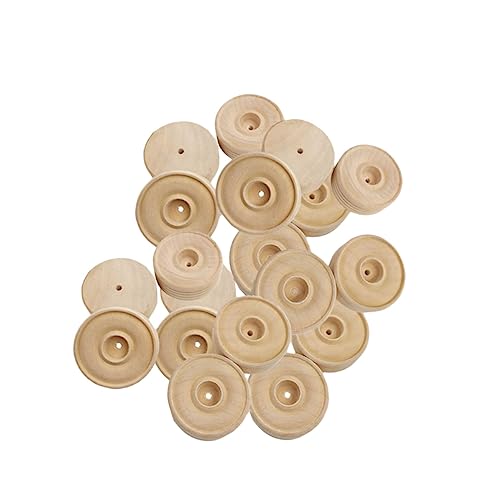 Sewroro 25Stücke Runde Holzräder für DIY und Bastelprojekte Handgemachte Zubehörteile Hochwertigem Holz für Kreative und Bastelarbeiten von Sewroro