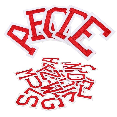 Sewroro 26 Stück Bügel Patches A Z Teiliges Roten für Kleidung Taschen Hüte und DIY Projekte Aufbügeln für Designs und Reparaturen von Sewroro