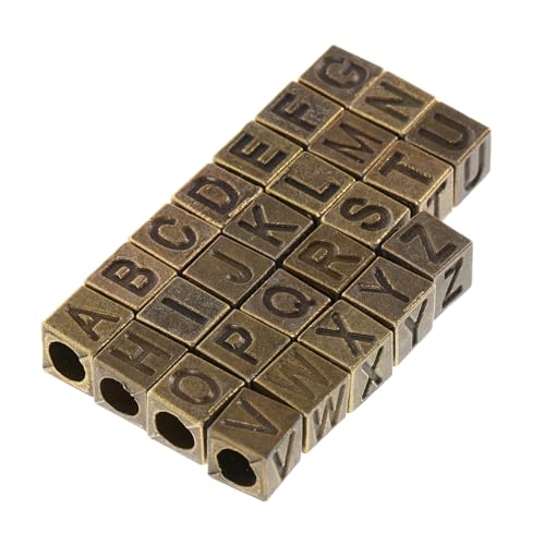 Sewroro 26 Stück Retro Quadratische Alphabetperlen für Diy Schmuckherstellung Große Loch Metallperlen für Armbänder und für Kreative Bastelprojekte Sewroro 26 Stück Retro Quadratische Alphabetperlen für Diy Schmuckherstellung Große Loch Metallperlen für Armbänder und für Kreative Bastelprojekte von Sewroro