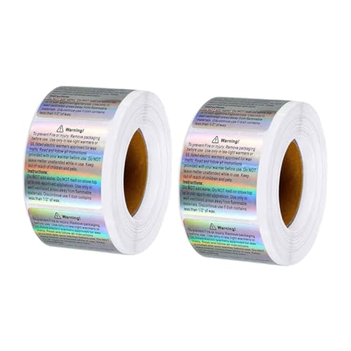 Sewroro 2Rollen Holografische Warnetiketten für Wasserdichte Sicherheitsaufkleber für Diy Kerzengläser und Dosen pro Zuverlässiger Halt und Auffälliges Design für Sewroro 2Rollen Holografische Warnetiketten für Wasserdichte Sicherheitsaufkleber für Diy Kerzengläser und Dosen pro Zuverlässiger Halt und Auffälliges Design für von Sewroro