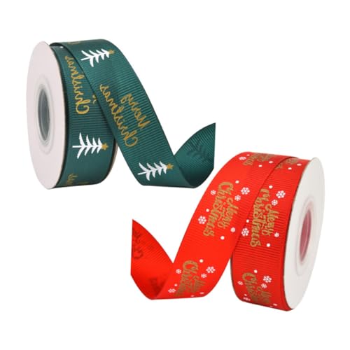 Sewroro 2Stücke Weihnachtsdekorationsband Bedrucktes Geschenkband für DIY Geeignet für Weihnachtsgeschenke und Dekorationen Leuchtende Farben und Hochwertiges Material Sewroro 2Stücke Weihnachtsdekorationsband Bedrucktes Geschenkband für DIY Geeignet für Weihnachtsgeschenke und Dekorationen Leuchtende Farben und Hochwertiges Material von Sewroro