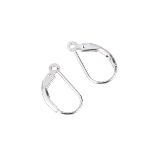 Sewroro 3 Paare Ovaler Ohrhaken aus Reinem Silber D Förmige Französische Ohrclips Handmade Earring Hooks für DIY Schmuckherstellung Modische Ohrringverschlüsse Hypoallergen Silberfarben von Sewroro