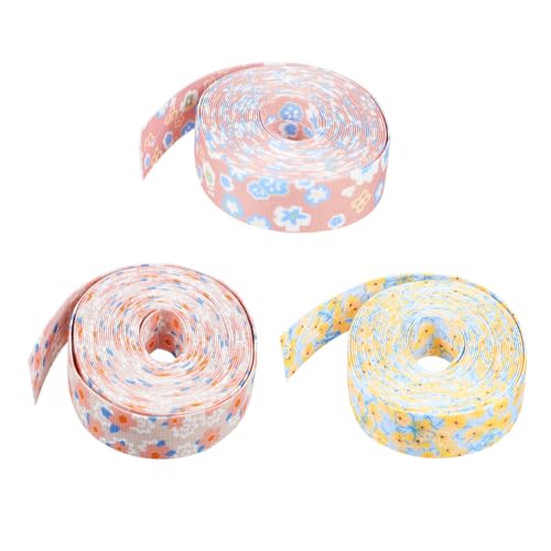 Sewroro 3 Rollen Blumenmuster Geschenkband DIY Haarschmuck Bastelband für Handgemachte Schleifen Geschenkverpackung Vielseitig Dekorativ Langlebig Sewroro 3 Rollen Blumenmuster Geschenkband DIY Haarschmuck Bastelband für Handgemachte Schleifen Geschenkverpackung Vielseitig Dekorativ Langlebig von Sewroro