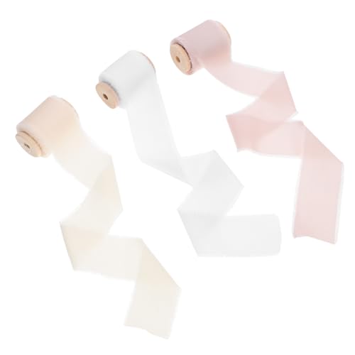 Sewroro 3 Rollen Satin Geschenkband pro Handgerissene Kanten DIY Bänder für Blumensträuße Geschenkverpackungen Haarschmuck und Festliche Dekorationen Sewroro 3 Rollen Satin Geschenkband pro Handgerissene Kanten DIY Bänder für Blumensträuße Geschenkverpackungen Haarschmuck und Festliche Dekorationen von Sewroro