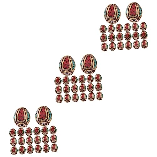 Sewroro 3 Sätze Tibetische Spacer Perlen Handgefertigte Buddha Lochperlen Messing Mit Türkis Für Diy Schmuckprojekte Wie Und Armbänder Für Buddhistische Aktivitäten 20 Stück * 3 von Sewroro