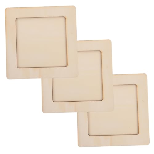 Sewroro 3 Stück Holz Bilderrahmen Blanko zum Selbstgestalten Robustes Naturholz für DIY und Bastelprojekte zur Tischdekoration und Kreativen von Sewroro