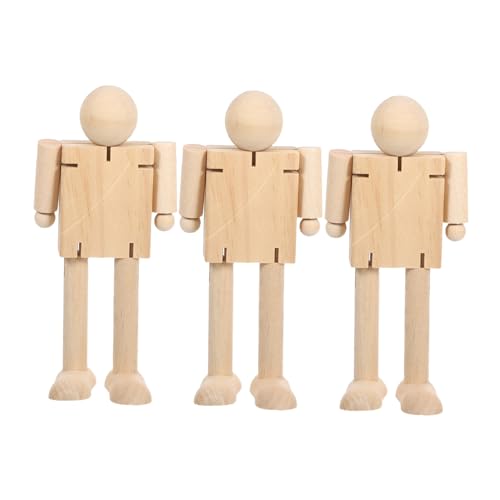 Sewroro 3 Stück Holz Roboter Figurine Gelenkig Holzpuppe zum Bemalen für DIY Kunst Modell Flexibel Gelenkte Skizzenpuppe für Malprojekte und Kreativworkshops Sewroro 3 Stück Holz Roboter Figurine Gelenkig Holzpuppe zum Bemalen für DIY Kunst Modell Flexibel Gelenkte Skizzenpuppe für Malprojekte und Kreativworkshops von Sewroro