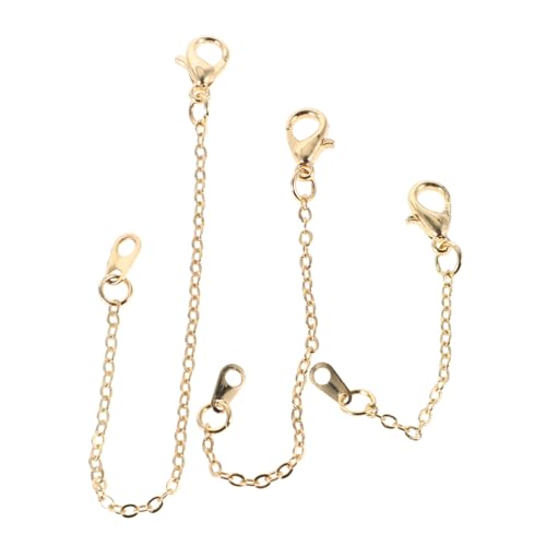 Sewroro 3 Stück Kettenverlängerung Goldene Verlängerungsketten für Halskette Armband und Fußkette mit Karabinerverschluss für Diy Schmuckherstellung und Kreative Projekte von Sewroro