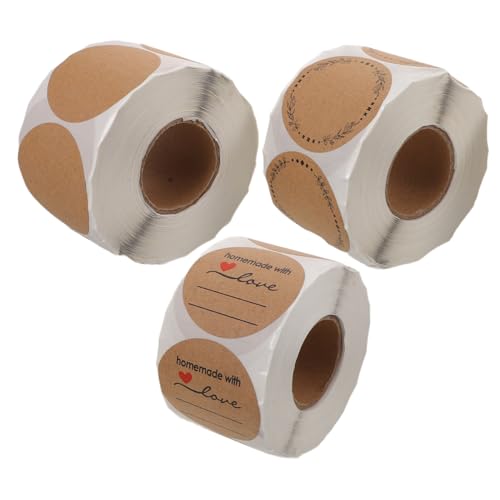 Sewroro 3 Stück Selbstklebende Runde Kraftpapier Etiketten Beschreibbare Blanko Aufkleber Rolle Starke Haftung Vielseitig für Versand Verpackung und Organisation Sewroro 3 Stück Selbstklebende Runde Kraftpapier Etiketten Beschreibbare Blanko Aufkleber Rolle Starke Haftung Vielseitig für Versand Verpackung und Organisation von Sewroro