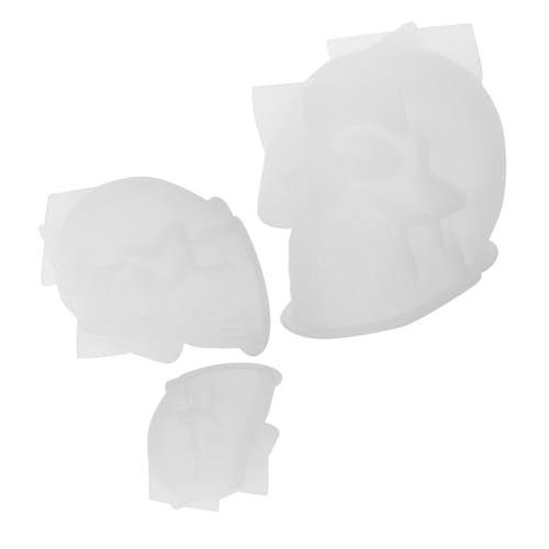 Sewroro 3 Stück Silikon Schädel Formen Flexible Gießform für Epoxidharz Wachs Seife und Detailreiche Halloween Dekoration Langlebig und Einfach zu Entformen für DIY Kunsthandwerk von Sewroro