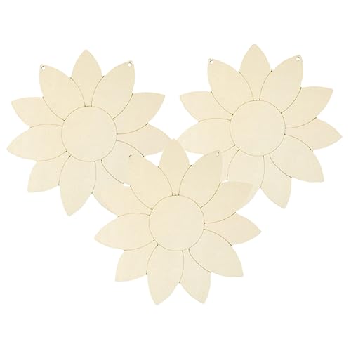 Sewroro 3 Stück Sonnenblumen Holzschnitt DIY Bastelbedarf für Heimdekoration Unbemalte Holzscheiben für Hochzeiten Geburtstagsfeiern und Kreative Kunstprojekte von Sewroro