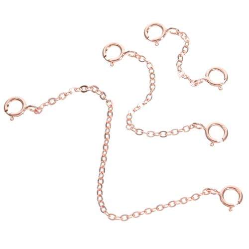 Sewroro 3 Stück Sterling Silber Kettenverlängerung Teiliges Rosa Gold Schmuck Extender für Halsketten und Armbänder Langlebig DIY Schmuckzubehör für Damen Sewroro 3 Stück Sterling Silber Kettenverlängerung Teiliges Rosa Gold Schmuck Extender für Halsketten und Armbänder Langlebig DIY Schmuckzubehör für Damen von Sewroro