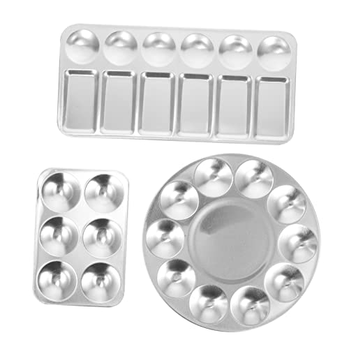 Sewroro 3 Stück Teiliges Aluminium Set mit Rührstab und Spachtel Wiederverwendbar Leicht Langlebig Geeignet für Wasserfarben Ölfarben Acrylfarben für Studenten und Profis von Sewroro