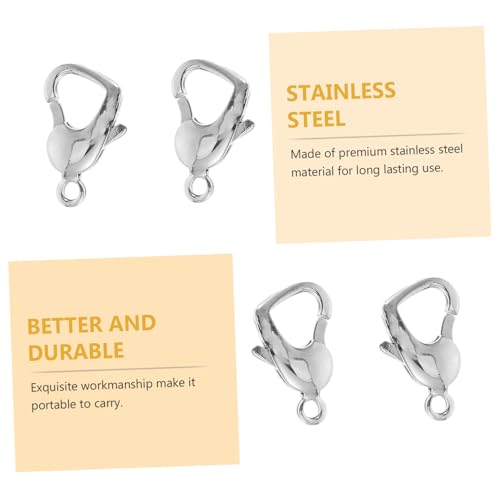 Sewroro 3 Stück Teiliges Edelstahl Schmuckverschluss für Halsketten Armbänder DIY Glänzend Langlebig für Schmuckherstellung und Reparatur Geeignet für Hunde Lederbänder von Sewroro