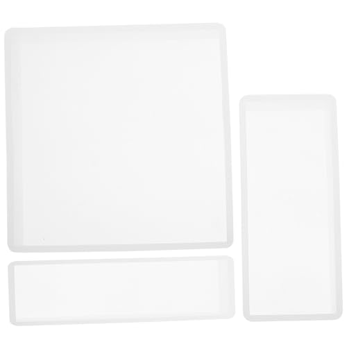 Sewroro 3 Stück Teiliges Silikon Rechteckige Epoxidharzform Flexible Gießform für DIY Schmuck Untersetzer und Dekoration Wiederverwendbar Einfach zu Reinigen Vielseitig Einsetzbar von Sewroro