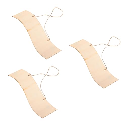 Sewroro 3 Stück Unbehandelte Holzschilder geschwungene Form Blanko Holzplaketten zum Aufhängen für DIY Bastelprojekte und Individuelle Dekoration aus Hochwertigem Holz von Sewroro