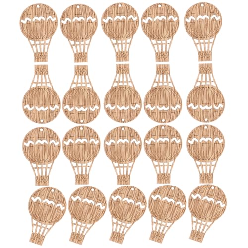 Sewroro 30 Stück Heißluftballon-holzspäne Stück Eines Heißluftballons Ornament Favorisieren Scheiben Ausgeschnitten Chip Dekoration Mini Hot Air Ballon Ausschnitt Kindergarten Party Bambus von Sewroro