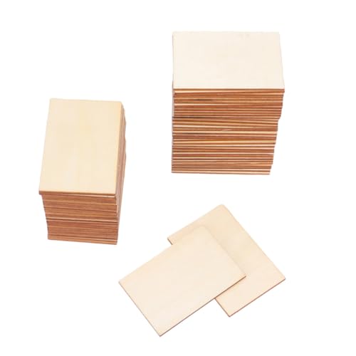 Sewroro 30 Stück Teiliges Dicke Rechteckige Holzscheiben für DIY Bastelarbeiten Partydekorationen Kreative Holzstücke für Wand Weihnachtsdeko von Sewroro