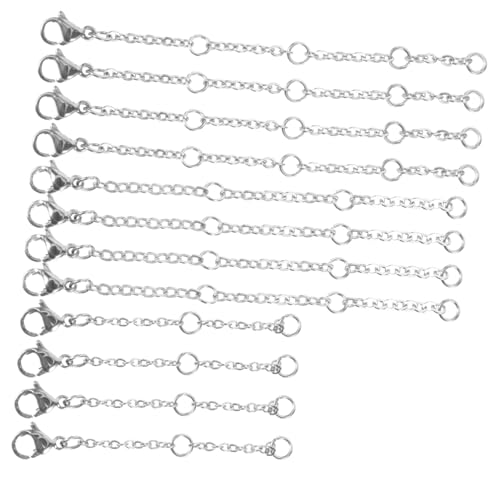 Sewroro 30 Stück Teiliges Edelstahl Schmuck Kettenverlängerungsset mit Karabinerverschluss Verlängerungen Stabile DIY Halsketten Armbänder Fußkettchen Extender für Sichere von Sewroro
