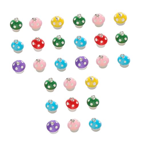 Sewroro 30 Stück Teiliges Resin Pilz Anhänger für DIY Schmuckherstellung Vielseitig Einsetzbar als Ohr Schlüsselanhänger Bunte Farbmischung für Halsketten Armbänder und Zufällige Farbe von Sewroro