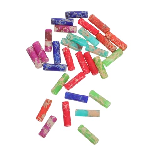 Sewroro 30 Stück Teiliges Zylindrische Spacer-perlen aus Natürlichem Stein Bunte Röhrenperlen für DIY Schmuckherstellung Geeignet für Armbänder Halsketten Ohrringe Langlebig und Vielseitig von Sewroro