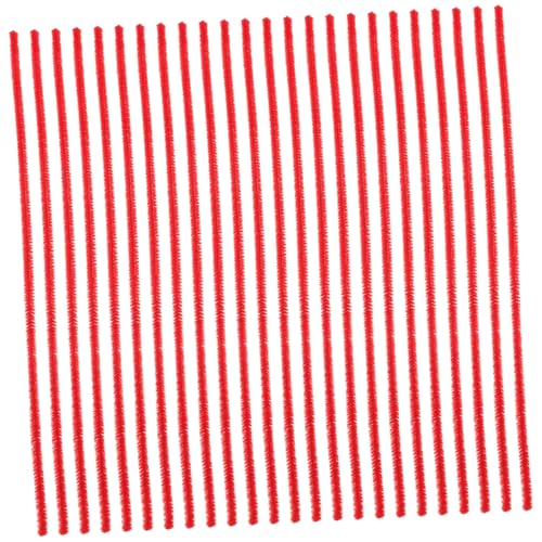 Sewroro 300 Stück DIY Twisted Sticks Flauschige Chenille Stiele Flexible Basteldraht Große Packung für Schulen Gestalten Rote Pfeifenreiniger zum Dekorieren und Gestalten von Sewroro