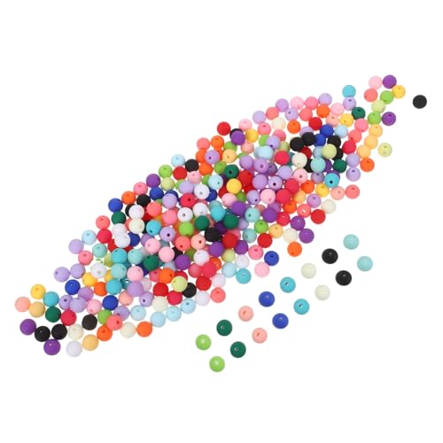 Sewroro 300 Stück Farbige Acrylperlen Rund Mattiert Solide Bunte Bastelperlen für DIY Armbänder Halsketten Handgefertigte Schmuckstücke Vielseitig für Handyketten und Kreative von Sewroro
