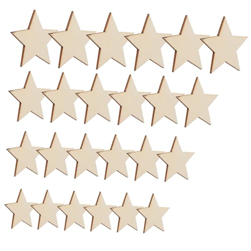 Sewroro 300 Stück Teiliges Sternförmige Holzscheiben zum Basteln Unbehandelte Blanko Holzsterne für DIY Dekoration Hochwertige Naturholz Anhänger für Kunstprojekte Hochzeit Party und von Sewroro